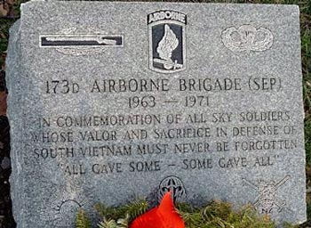 173rd Airborne Brigade Marker; photo by Richard Miller